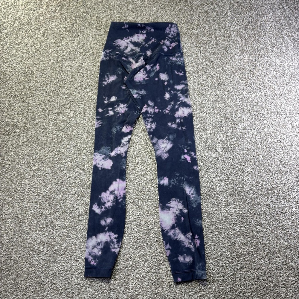 Lululemon‎ Leggings Womens 0 Blue Tie Dye High Rise Ankle Yoga Pants Athletic